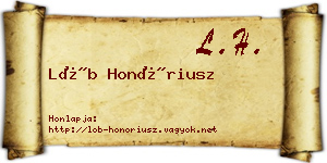 Löb Honóriusz névjegykártya